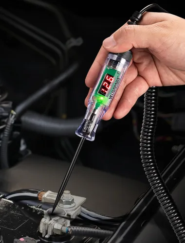 Vista 7 de WINAMOO Luz de prueba automotriz con pantalla digital LED de voltaje 3-48V, probador de circuito automático con voltímetro e indicador de polaridad
