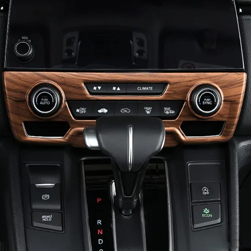 Vista 2 de Para CRV 2017-2021 - Perilla de aire acondicionado, panel de módulo de control de clima, ABS, madera de durazno, consola central, cubierta de panel