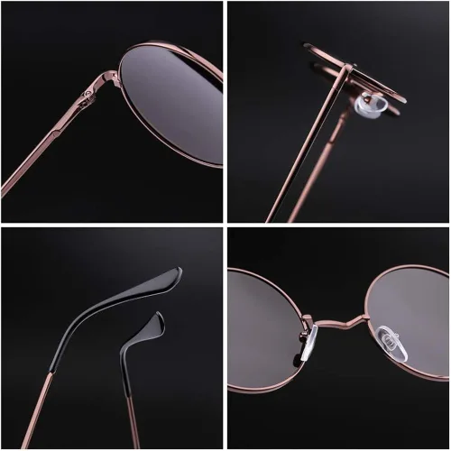 Vista 4 de SORVINO Gafas de sol redondas retro para hombres y mujeres, gafas de sol circulares pequeños