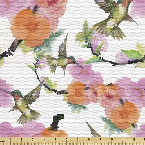 Vista 9 de Ambesonne - Tela multicolor con estampado digital por yarda