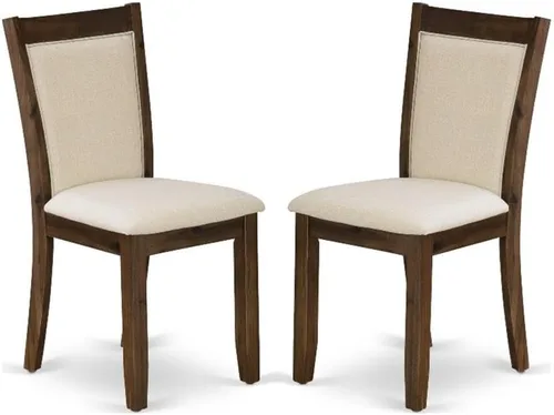 Vista 13 de East West Furniture MZC0T01 Monza Parson - Sillas de comedor tapizadas de tela de lino crema, juego de 2, lino cepillado blanco