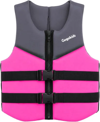 Vista 13 de Gogokids Toddler Swim Vest Pool Floaties for Kids 1-2-3-5-6-9-12 Yrs, Neoprene Swimming Jacket w/Adjustable Strap & Zip, Kids Pool Float Jacket