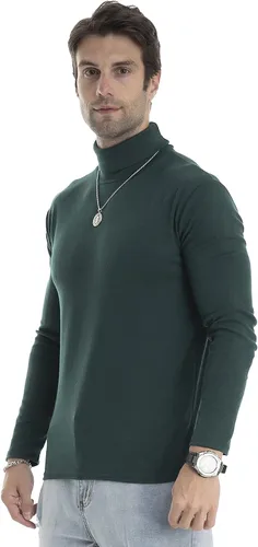 Vista 31 de Camiseta de manga larga para hombre, ajustada, ligera, con cuello de tortuga