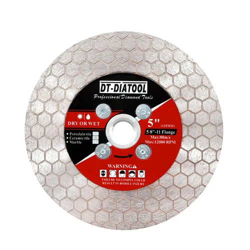 Vista 15 de DT-DIATOOL Disco de corte de azulejos de hoja de sierra de diamante de 4 pulgadas para amoladora angular de eje de 7/8 "- 5/8" para cortar