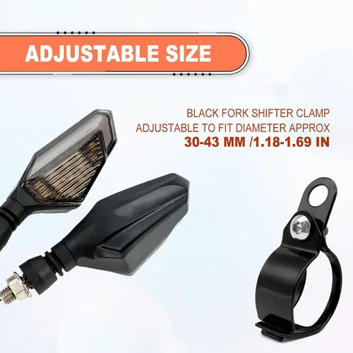Vista 3 de 2 pares de soportes de indicador de horquilla de aleación de aluminio para motocicleta, soporte universal de montaje de intermitente de luz de señal
