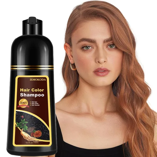 Vista 17 de Champú natural de tinte para el cabello castaño claro, champú de tinte para el cabello 3 en 1, tinte de cabello marrón para hombres y mujeres Marrón