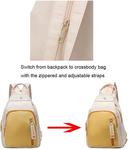 Vista 5 de zhongningyifeng Mochila pequeña para mujer, mini mochila de viaje de nailon, bolsa de hombro, bonita y ligera para mujer
