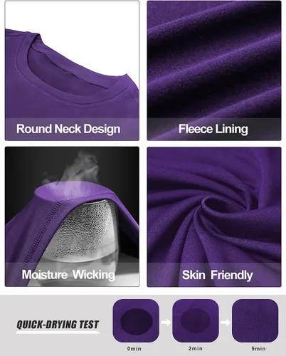 Vista 5 de MEETWEE Ropa interior térmica para mujer, conjunto de capa base cálida de invierno superior e inferior, equipo de esquí para clima frío con forro
