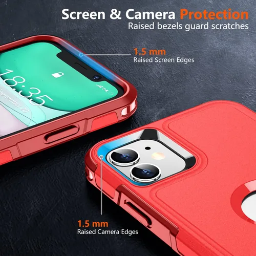Vista 4 de SPIDERCASE Funda a prueba de golpes para iPhone 11, [protección contra caídas de grado militar de 10 pies], con 2 piezas
