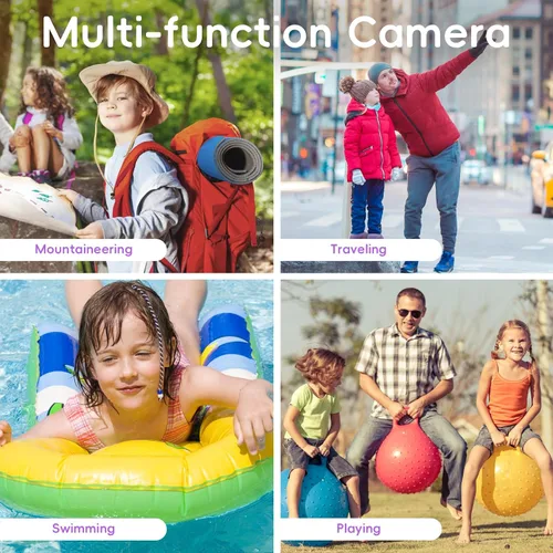 Vista 7 de Maxmango D70 Underwater Digital Camera for Kids - 10FT Waterproof Cam with 16GB Card, 48MP Autofocus Dual-Screen Selfie Underwater Camera for