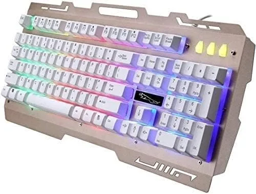 Vista 2 de Combo de teclado RGB para juegos y mouse colorido, retroiluminación LED con cable USB, mouse y teclado para computadora portátil, computadora