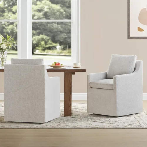Vista 13 de KISLOT Juego de 1 sillas de comedor tapizadas con funda lavable