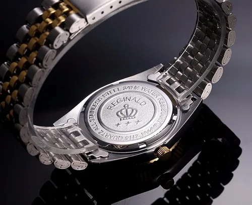 Vista 5 de Fanmis Reloj de pulsera de lujo para mujer, de cuarzo, de oro y dos tonos de acero inoxidable