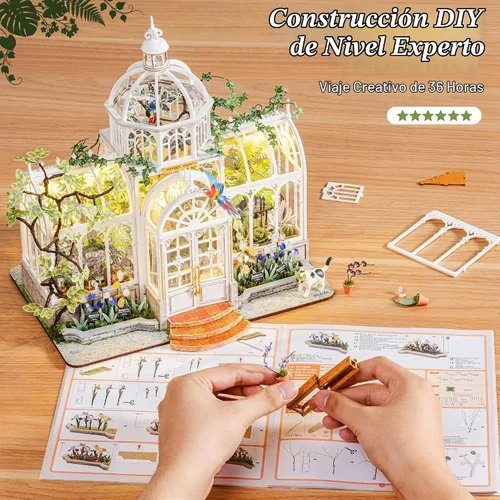 Vista 5 de Rolife Oxygen Oasis DIY Miniature Greenhouse Kit Creative Gift for Adults