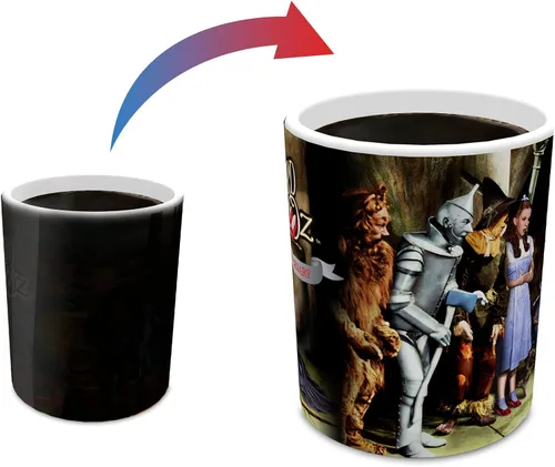 Vista 2 de Morphing Mugs Wizard of Oz - Taza de cerámica para el 75 aniversario (bruja fundida), color negro