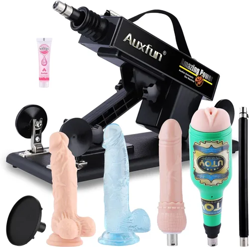 Vista 11 de AUXFUN - Máquina sexual automática de empuje con conector 3XLR juguetes sexuales manos libres, juguetes sexuales para parejas, adultos, hombres