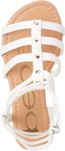 Vista 5 de bebe Sandalias para niñas pequeñas Sandalias de gladiador con tachuelas de cuero sintético con cremallera en el tobillo (niñaniña)
