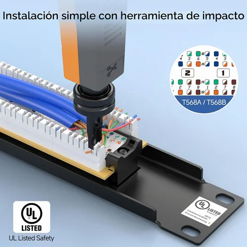 Vista 4 de [Listado UL] Cable Matters Mini Panel de conexión de 8 puertos con soporte