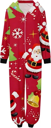 Vista 3 de PUTEARDAT Ladies Nightgowns,Fashionable Family Christmas Pajamas Set Cane Candy Gift Print Classic Matching Pajamas