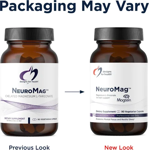 Vista 4 de Designs for Health NeuroMag L-treonato de magnesio biodisponible – Suplemento de magnesio quelado de Magtein para la salud cerebral y la función