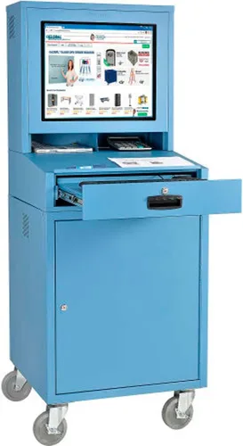 Vista 9 de Global Industrial Gabinete de computadora LCD de seguridad móvil, negro