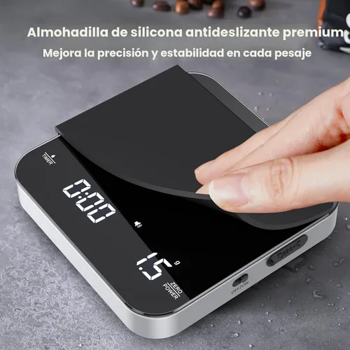 Vista 8 de Maestri House Mini Báscula de Café Kit de Barista con Peso de Calibración de 100g y Estuche de Transporte, Báscula de Espresso Recargable con Caja