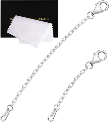 Vista 24 de Extensores de collar para mujer, chapados en oro de 14 quilates, extensores de collar duraderos, cadena de plata de ley 925 para pulsera y Dorado