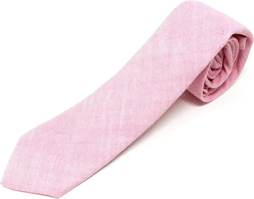 Vista 92 de Corbata delgada de algodón cambray para hombre, estilo desgastado texturizado - 2 1/2 pulgadas de ancho