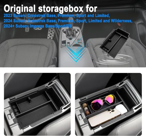 Vista 6 de SHAOHAO 2 unidades para Subaru Crosstrek 2026 Organizador de consola central apto para Subaru Crosstrek e Impreza 2023 2024 2025 2026 Accesorios