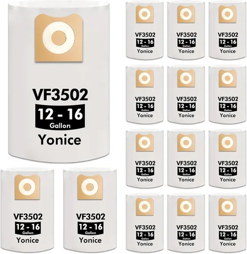 Vista 9 de Paquete de 12 bolsas de vacío 23743 VF3502 compatibles con aspiradoras Ridgid de 12-16 galones, bolsas de recolección de polvo WD1950 WD1956 WD1850
