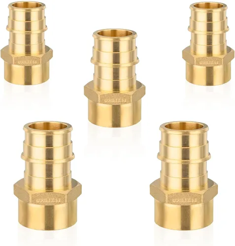Vista 13 de Paquete de 5 adaptadores NPT roscados hembra Seelink PEX-A de 1/2" x 1/2" Colocaciones de expansión de latón PEX-A, ASTM F1960 (PEX1960026-5)