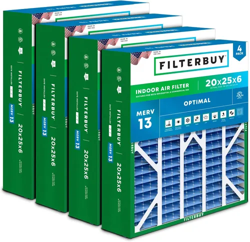 Vista 29 de Filterbuy Filtro de aire 10x17x2 MERV 13 Defensa Óptima contra Humo y Alergias (Paquete de 4), Filtros Exteriores Plisados Electrostáticos
