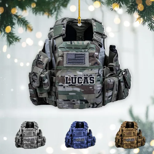 Vista 15 de Adornos de Navidad del ejército estadounidense, adorno de veterano para hombres y mujeres, adornos patrióticos para decoración de árbol de Navidad