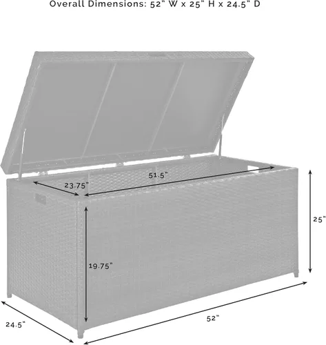 Vista 5 de Crosley Furniture Palm Harbor - Caja de almacenamiento para exteriores Gris
