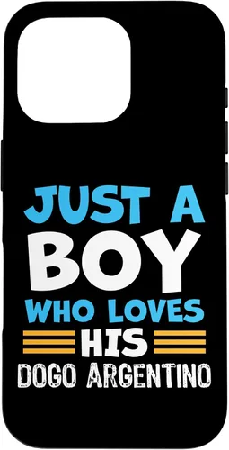 Vista 20 de Just a Boy who Loves his Dogo Argentino Case for iPhone 16