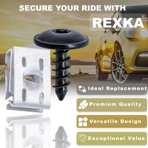 Vista 4 de Rexka 15 juegos de T25 M5 clips de tornillo de protección contra salpicaduras de parachoques para VW N90974701 N90959101