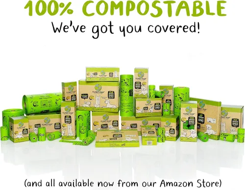 Vista 7 de PLANET POOP Home Bolsas compostables para excrementos de perro para mascotas pequeñas, 60 bolsas de basura de perros de tamaño mini con asas, bolsa