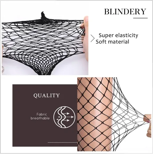 Vista 6 de Blindery Medias altas hasta el muslo para mujer, medias de red negras, medias de red para mujer, tirantes sexys, medias sexis