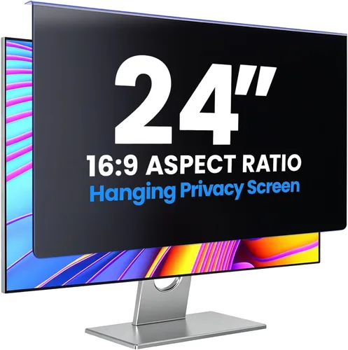 Vista 10 de Paquete de 2 filtros de pantalla de privacidad para computadora de 27 pulgadas, protector de pantalla de privacidad para colgar compatible