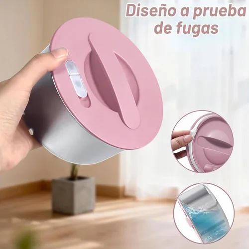 Vista 5 de Lonchera eléctrica de 100 W, calentador portátil de alimentos de 33 onzas, color rosa A-Rosa-33oz