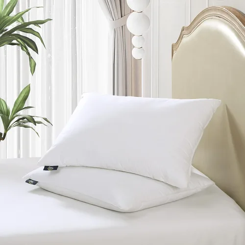 Vista 3 de Serta Juego de 2 almohadas refrescantes HeiQ de 240 hilos suaves e hipoalergénicas para dormir de espalda