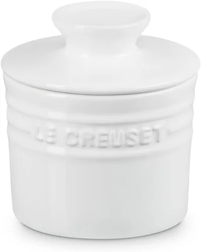 Vista 2 de Vasija de cerámica Le Creuset para mantequilla, NOtamaño, Blanco