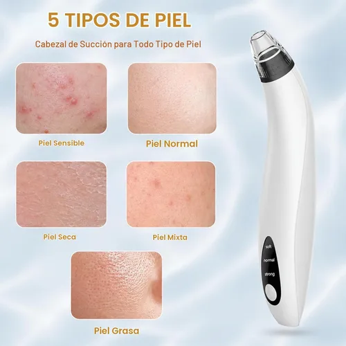 Vista 5 de Blackhead Remover Tools,Electric Vacuum Facial Pore Cleaner Tool(White)
