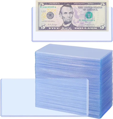Vista 9 de Uncle Paul PN03L60 - 60 soportes para dinero de papel transparente, 6.8 x 2.9 pulgadas, protector de billetes de PVC transparente, fundas para 60