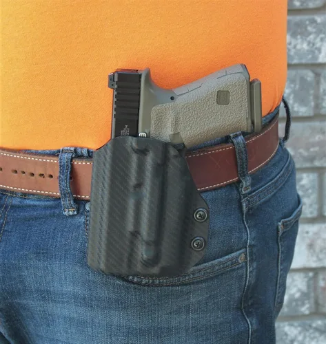 Vista 5 de REVKEL - Funda de pala moldeada Kydex personalizada para Smith & Wesson M&P Shield 9/40 con riel táctico de recuperación y Olight Baldr S. Dibujo a