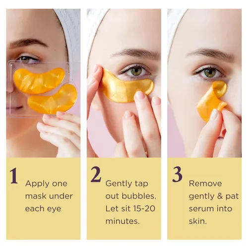 Vista 5 de MATKAS Retinol Renewal Gold - 20 pares, los mejores parches para ojos hinchados y ojeras, parches de colágeno debajo de los ojos para mujeres