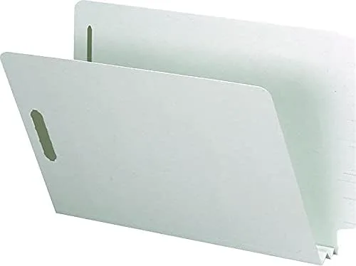 Vista 3 de Smead Carpeta de archivos de cartón prensado con pestaña final, pestaña de corte recto, expansión de 2 pulgadas, tamaño legal, grisverde, 25 por