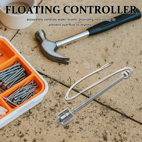 Vista 6 de Zerodeko Stainless Steel Float Valve 200mm Water Level Switch Hydroponic Floating Controller for Pool Pump Water Tanks and Aquarium