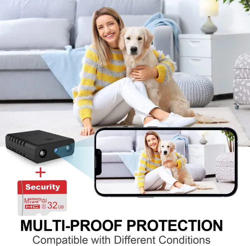 Vista 4 de 32G gratis: cámara inalámbrica más pequeña, detector de cámara WiFi espía HD1080P, cámara para mascotas, cámara de monitor de bebé para visión