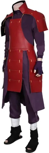 Vista 2 de XeUiao Uchiha Madara - Disfraz de kimono para cosplay, peluca y guantes para Halloween